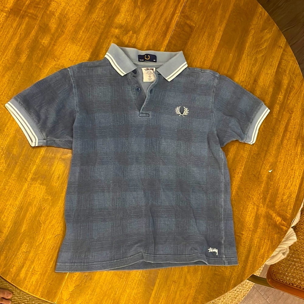 Fred Perry X Stussy 2-Tone Blue Polo